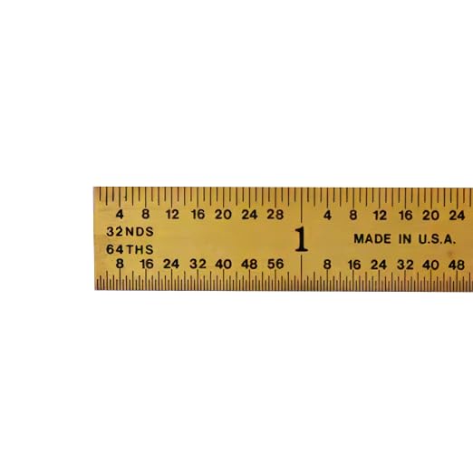 PEC Tools Flexible 12-inch Titanium Nitride (TiN) Coated High Precision Carbon Steel Machinist Rule, Extreme Scratch Resistant, Imperial Scale Graduations 1/8",1/16",1/32",1/64" (4R), Made in USA