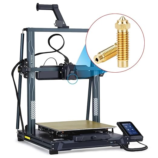 3D Printer Neptune 4 Plus/Neptune 4 Max Nozzles Kit Extruder Hotend - Included 5pcs 0.4mm+1pc 0.6mm+1pc 0.8mm+1pc 1.0mm Brass Nozzles, 2pcs 0.4mm Hardened Steel Nozzles