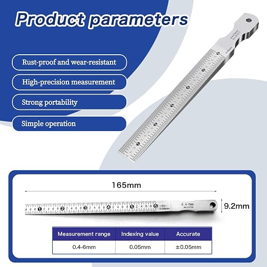 Taper Gauge Gap Gage Welding Wedge Gauge Gap Feeler Hole Measure Tool (0.4-6mm)