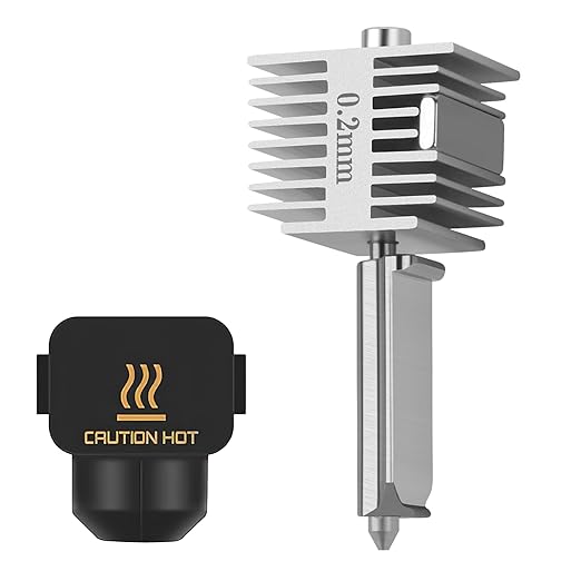 Upgrade A1/ A1 Mini/ A2L Quick-Swap Hotend 0.2mm Stainless Steel Nozzle Fast Speed&High Temp Integrated Structure Hot End with Silicone Cover Compatible with Bambu Lab A1/ A1 Mini/ A2L 3D Printers