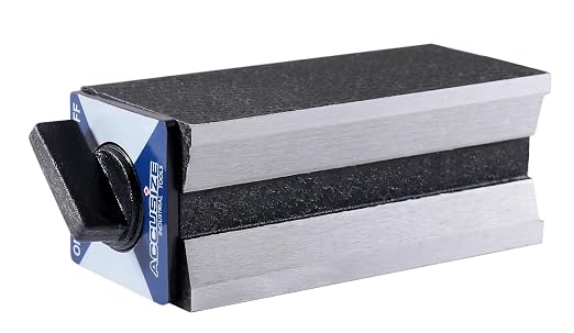 Accusize Magnetic Base, 264 lb Pull, Fine Adjustment (Pack of 2) | On/Off Switch, V-Groove Bottom, M8 x 1.25 mm Tapped Hole, 4.645" x 1.968" x 2.165", VMP_6010-0141FBA_2_PK