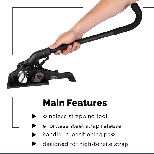 IDL Packaging S-300 Steel Strapping Tensioner for up to 1 1/4" Width Strapping - Heavy-Duty Windlass Tensioner Provide the High Tightening Force - Feedwheel Banding Tool with Long Service Life