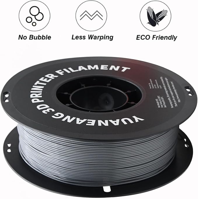 PETG 3D Printer Filament 1.75mm Gray, 1kg Spool, Strong & Durable PETG Material, Heat-Resistant, Low Warping, ±0.03mm Precision, Ideal for Functional Parts