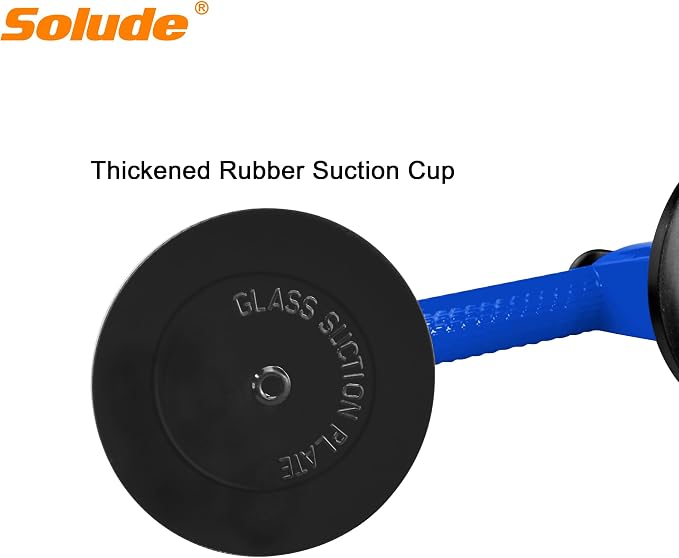 2 Pack Heavy Duty Vacuum Handle Suction Cups - Aluminium Glass Holder for Lifting Large Windows/Tiles/Mirrors/Granite/Floor Gap Fixer & Windshield Removal Tool, Blue