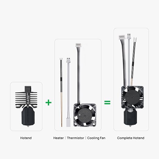Bamboo Original X1 Carbon/X1/X1C 0.2mm Stainless Steel Hotend Complete Kit with Fan,Full Assembly Hot End Kit for Bambu Lab X1 Series 3D Printer