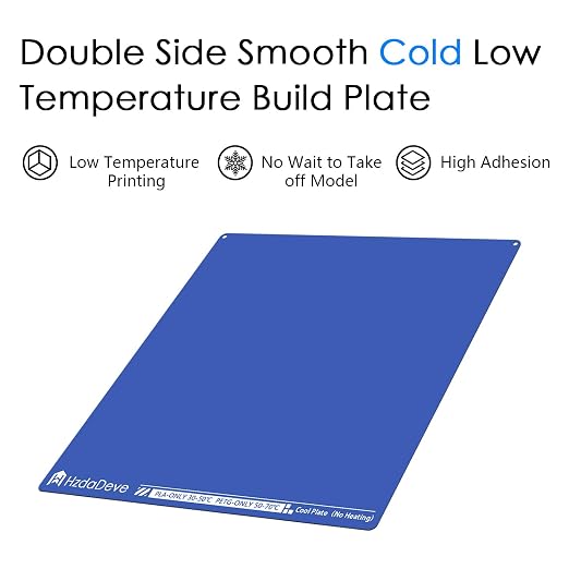 HzdaDeve Upgraded Cool Plate for X-Maker Joy Low Temperature Cold Build Plate 128X128MM Double Sided Smooth Board Sheet Bed PEI Platform for AOSEED3D Printer (No Heating/No Glue)