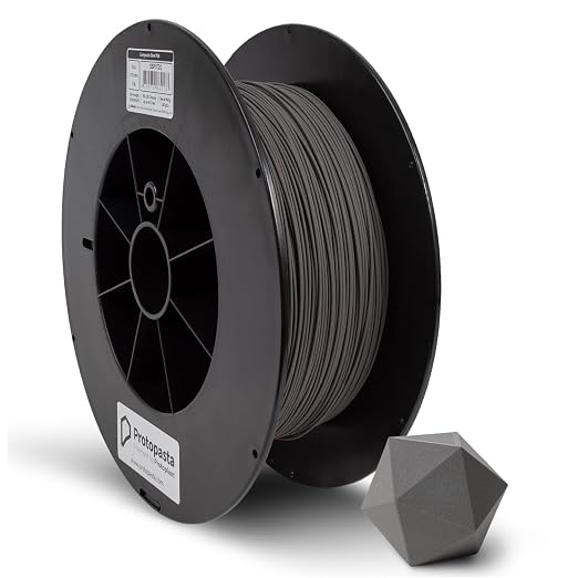 Protopasta Stainless Steel Filled PLA 3D Printer Filament | ProtoPlant Metal-Filled PLA Plastic Printer Filament with 60% Steel | Polish & Patina Friendly Metal Composite Filament | 2kg Metallic Spool
