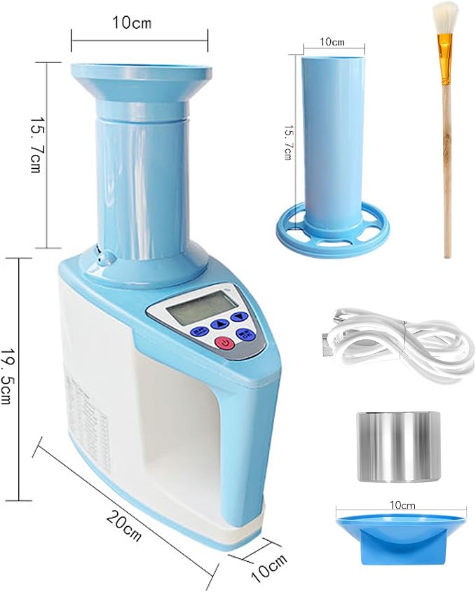 Digital Grain Moisture Meter, Accurate Moisture Testing for Wheat, Corn, Rice for 24 Kinds of Grains, Quick Reading with LCD Display, Multi-point calibration & error correction for Agricultural Use