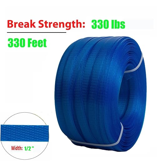 Packaging Strapping Kit - Pallet Poly Tensioner Tool Sealer, Banding Tool, 4000" Length x 1/2" Wide PP Belt, 100 Metal Seals for Packing and Shipping