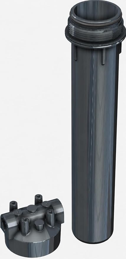 Pentair Pentek Dura-Series Standard Water Filter Housing, 3/4" NPT #20 Opaque Sump with Mounting Cap, 20-Inch, Slate/Slate