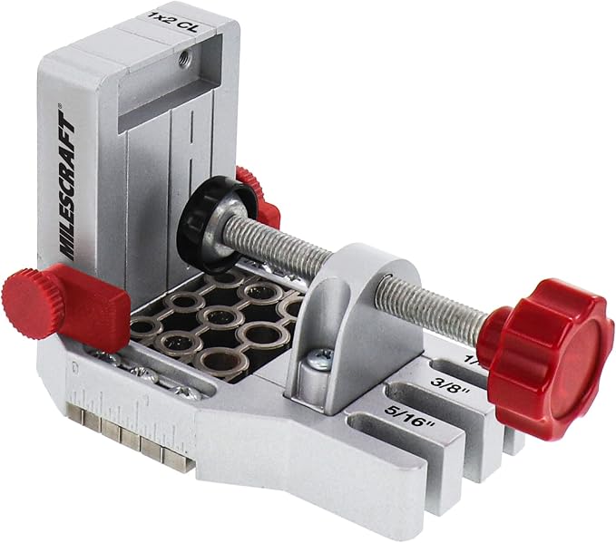 Milescraft 1334 Joint Master – Self-Clamping Aluminum Doweling Jig. Creates Edge & WEN JN400D 400-Piece Fluted Dowel Pin Variety Bucket with 1/4, 5/16, and 3/8-inch
