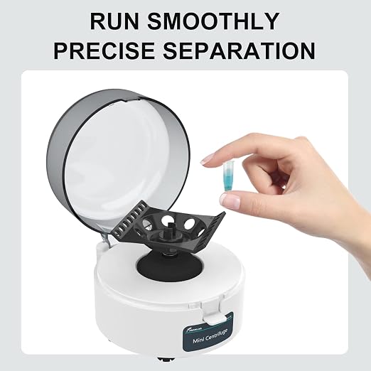 Mini Centrifuge Machine 4000RPM 0.2ml/1.5ml/2ml with 2-in1 Rotor Portable Lab Equipment Microcentrifuge Machine