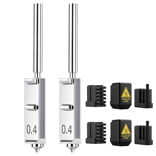 for Anycubic Kobra S1 Max Hardened Steel Nozzle,High Speed Quick-Swap Print Head Extruder Hotend with Silicone Cover and Nozzle Wiper Compatible with Anycubic Kobra S1 Max Combo 3D Printer-2PCS 0.4MM