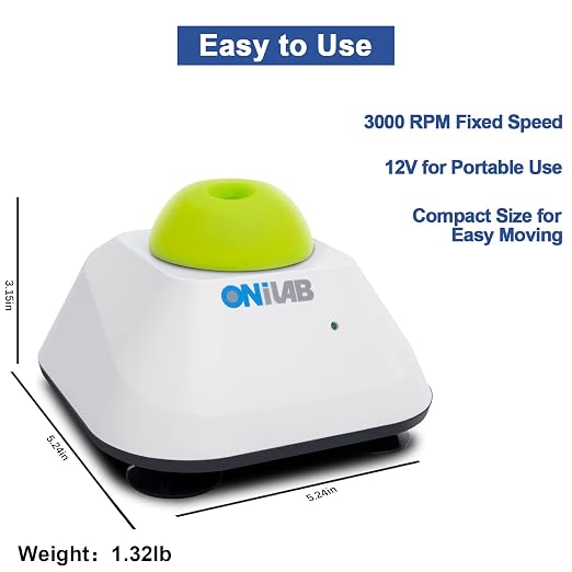ONiLAB Mini Vortex Mixer with Touch Function, Lab Mixing, Nail Polish, Eyelash Adhesives and Acrylic Paints Mixing, Lab Vortexer with Sturdy Aluminum Cast Base，120pcs 7/32in Mixing Balls,Green