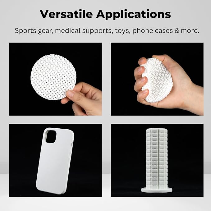 Siraya Tech Flex TPU Air - Lightweight Active Foaming Flexible 3D Filament, Adjustable Hardness 65A-82A, High-Speed Printing, Easy to Use, for Wearables, Sports Gear & Soft Prototypes (White, 1kg)