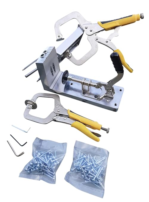 Sommerfeld Tools Rugged Die-cast Aluminum Pocket Hole Jig with Two Face Clamps Driver bits Drill and Starter Screw Pack