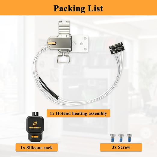 High-Performance P2S Hotend Heating Assembly Kit Replace bambu lab P2S 3D heating block component, Ceramic Zirconia 2300°C Heat Block, No Filament Jam,Fast Heat-Up with Heater Cartridge and Thermistor