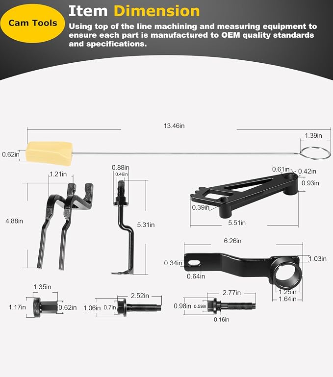 Timing Belt Tools Kit For Ford 4.6L 5.4L 6.8L 3V Engines, Valve Spring Compressor Tool, Cam Phaser Holding Tool, Timing Chain Wedge Tool, Crankshaft Position Holder, Cam phaser Mount Bolt, Pulley Bolt