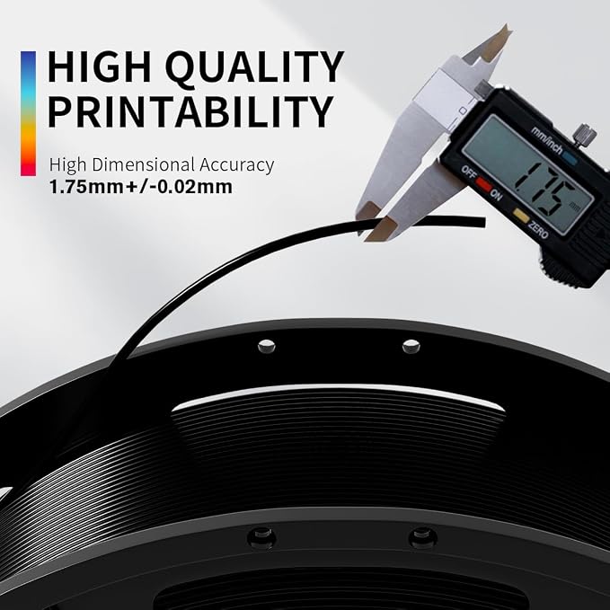 PLA+3D Printer Filament 1.75mm Bundle, Individually Vacuum Packed, Multicolor Dimensional Accuracy +/- 0.02mm, 0.25kg per Spool, 16 Pack, 4kg Total