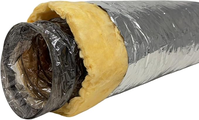 F&L Insulated Flexible HVAC Air Duct 8 10 12 14 Inch – Heavy Duty Flex Ducting for AC Heating Cooling Ventilation Systems, Residential & Commercial Use (10 in 25 FT)