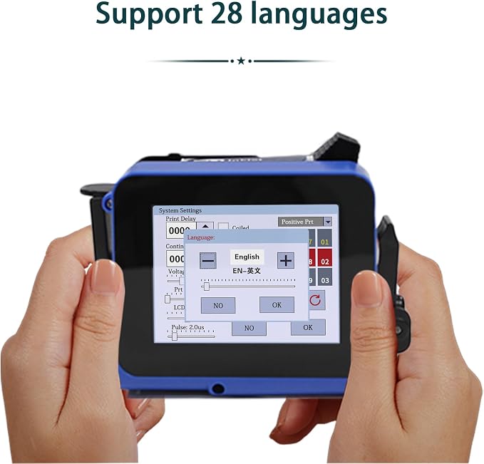 Phezer Mini Handheld Inkjet Printer PC11 for Flat and Curved Surface, with Touch Screen and Quick-Drying Ink Cartridge, Portable Pocket Marking Device for Label/Date/Barcode/Logo/Qrcode/Batch Number