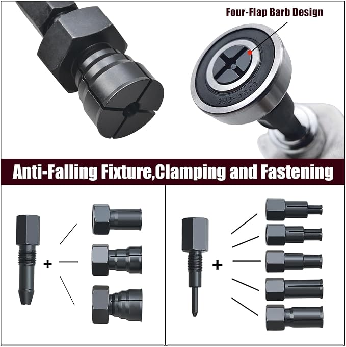 LainKeen 12pcs Motorcycle Blind Hole Collet Bearing Puller Set Internal Extractor Kit with Slide Hammer 2-Jawed Puller and Expandable Collets 8-32MM Pilot Inner Bearing Removal Tool