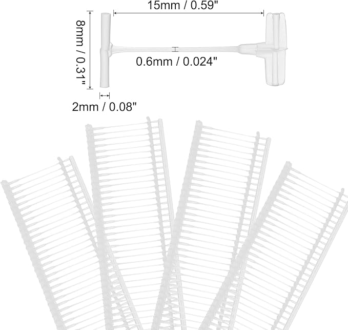 uxcell 5000pcs Standard Tagging Gun Fasteners 15mm Tagging Barbs Pins PP Plastic Tag for Price Tagging Gun, Clothing Tags Gun Attachments for Clothes Bag Fabric, White