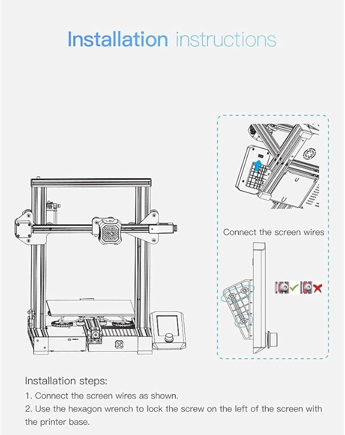 Creality Original Upgrade Ender 3 V2 Intelligent Screen Kit HD Color Screen Display Compatible with Ender-3 V2, Ender 3 pro, Ender 3 3D Printer