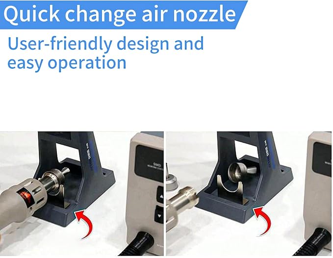 Hot Air Rework Station,1000W Digital Display Automatic Sleep Hot Air Gun Soldering Station, Adjustable Temperature Desoldering Gun BGA Rework Station