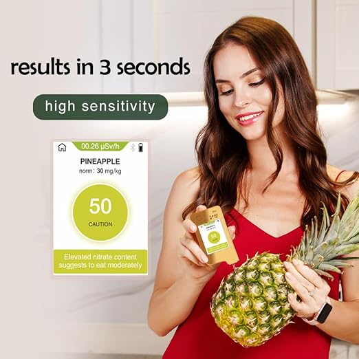 ECO6 Food Tester Nitrate Tester for Fish Fruit Vegetable Meat,TDS Water Tester Radiation Meter Geiger Counter Food Detector for Home Health-Golden