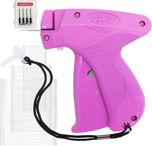 Comfort Grip Price Tagging Gun, Includes Standard Retail Price Tag Attacher Gun for Clothing, 2500 Asstd 1in, 2in, 3in Barbs Attachments, 5 Needles