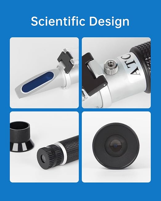 LOHAND Brix Refractometer with Automatic Temperature Compensation(ATC), Precision Measuring Sugar Content for Wine/Fruit/Drink, Sugar Refractometer, Range:0-32%