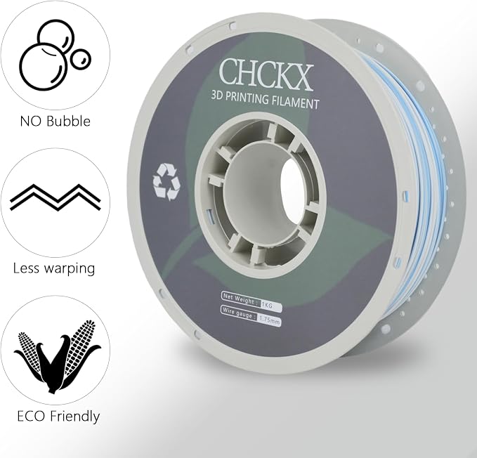 PLA 3D Printer Filament, Dimensional Accuracy +/- 0.02 mm, 1 kg Spool(2.2lbs), 1.75 mm, Flipped Glacier Blue