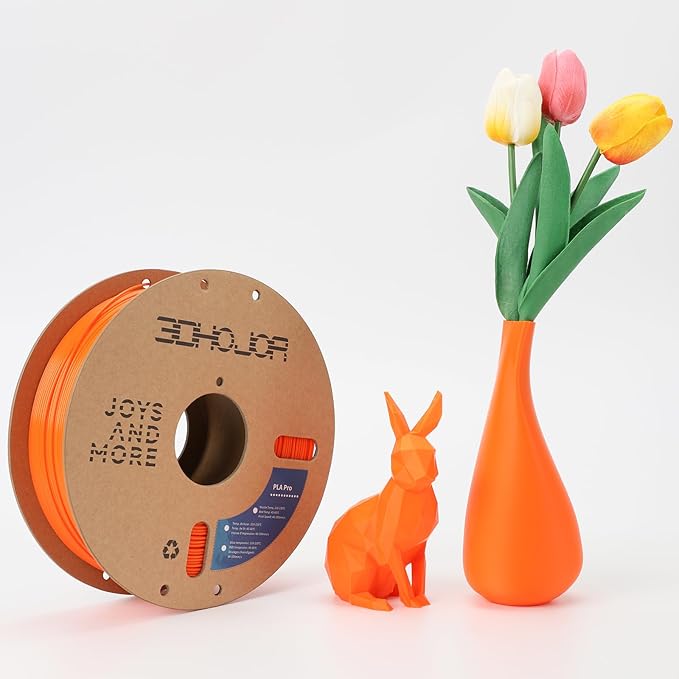 3DHoJor PLA Pro (PLA+) Filament 1.75mm, 3D Printer Filament, Cardboard Spool, Dimensional Accuracy +/- 0.03 mm Orange, 1kg