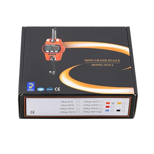 Klau Digital Hanging Scale OCS-L Orange 300 kg / 600 lb | High Precision Sensor, Heavy Duty Industrial Crane Scales, Smart Hoist, For Home Indoor Farm Factory Hunting Outdoor