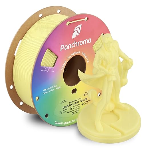 Polymaker Panchroma Celestial PLA Filament 1.75mm 1kg, Light Yellow | Neatly Wound Glitter PLA for Easy Print & Smooth Feeding, Compatible with Bambu Lab & Most 3D Printers