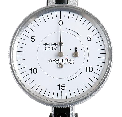 Accusize Industrial Tools 0.060'' by 0.0005'' (Range by Graduation) Horizontal Test Indicator with 1.5'' Dial Diameter, 0511-2001