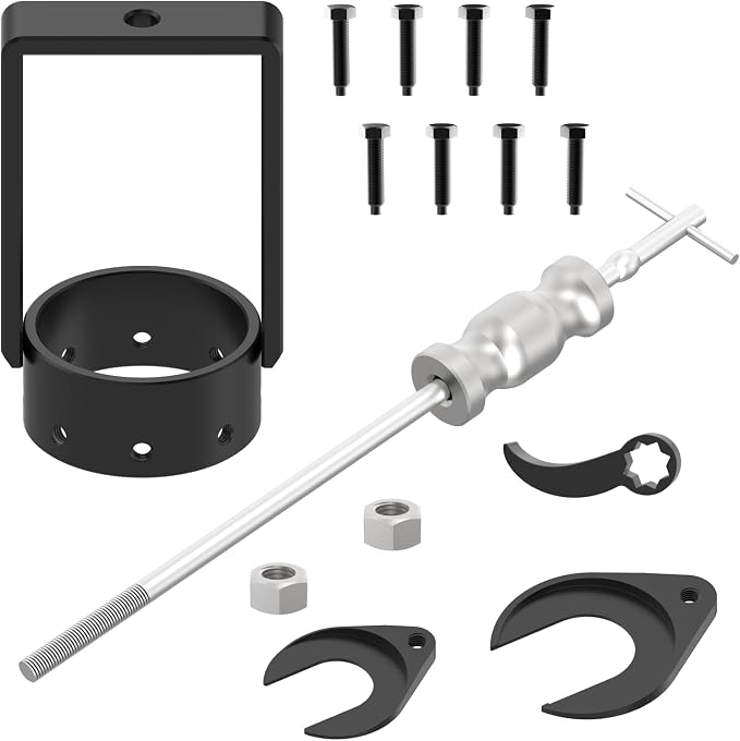 Universal CV Axle Removal Tool Set with Inner CV Axle Puller Tool with 5/8"-18 Slide Hammer and 3.75 inch CV Axle Shaft Puller Tool Kit and Pry Bar Wrench Adaptor Head