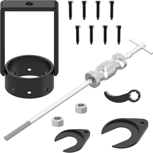 Universal CV Axle Removal Tool Set with Inner CV Axle Puller Tool with 5/8"-18 Slide Hammer and 3.75 inch CV Axle Shaft Puller Tool Kit and Pry Bar Wrench Adaptor Head
