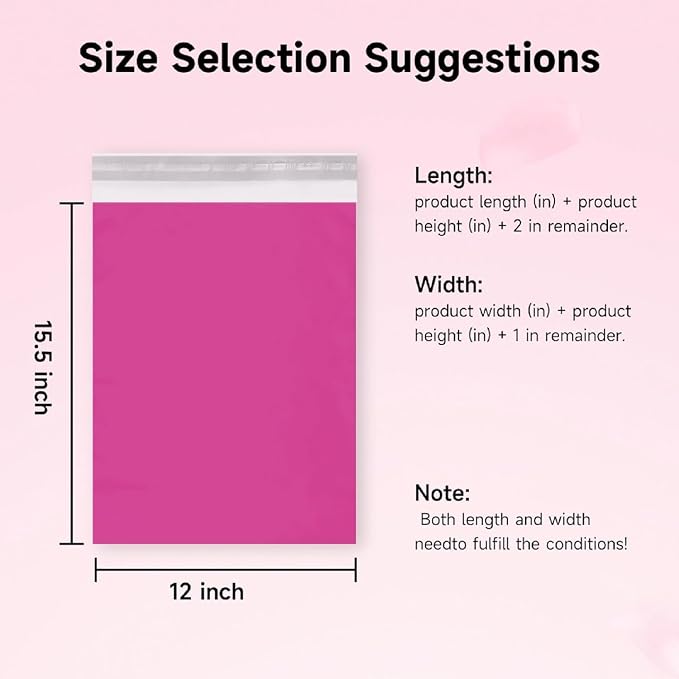 Poly Mailers Shipping Bags with Strong Adhesive, Waterproof Mailing Bags for Clothing, T-Shirts, and Small Business Shipping