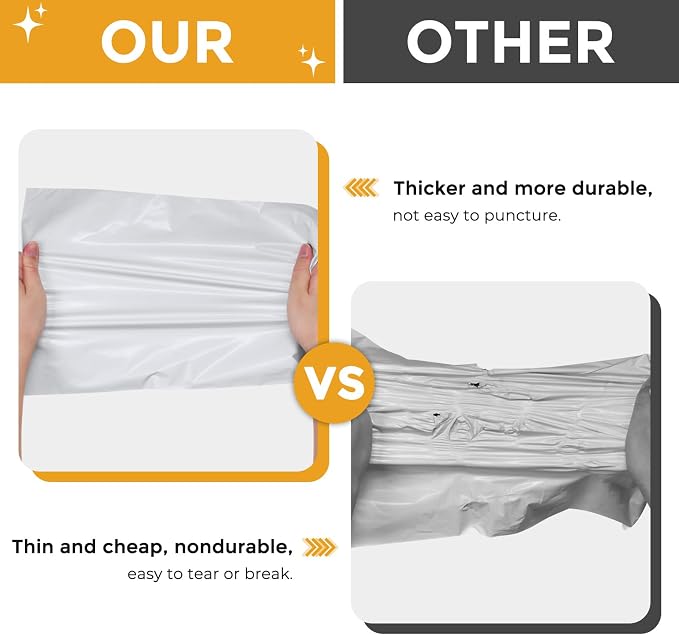 Metronic Poly Mailers 10X13 1000 Pack, Bulk Shipping Bags Heavy Duty Self Seal Waterproof Tear Weather Resistant Medium Mailing Envelopes, Packaging bags for Small Business, Boutique, Clothing, White