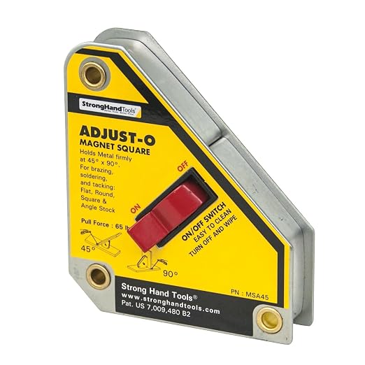 Strong Hand Tools - MSA45 - Valtra Adjust-O Strong Hand Tools 4 3/8 X 3 3/4 X 1 Steel Magnetic Square