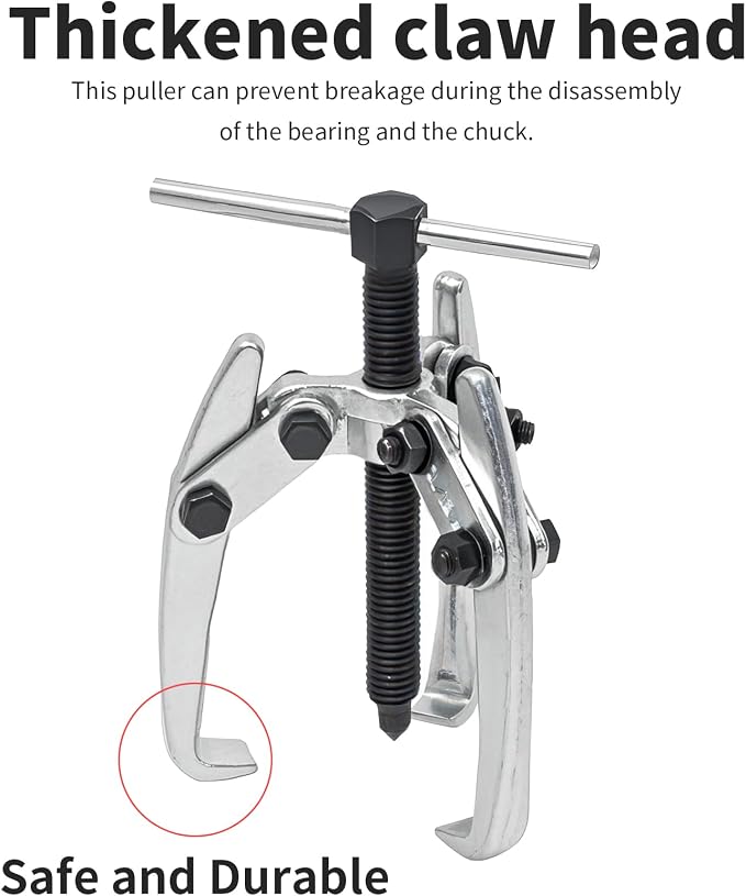 3 Jaw 2.5in/65mm Universal Bearing Gear Pullers Heavy Duty Extractor Tool,High Carbon Steel Puller,Adjuestable Removal Kit Type for Bearings/Flywheels/Pulleys Remove