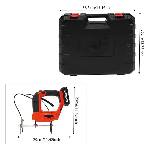 Portable Electric Bee Remover, 4-Speed Handheld Beehive Frame Shaking Machine with 2 Batteries & Charger, Cordless Bee Shaker for Beekeepers | Premium stainless steel, plastic & iron build. Perfect for bee farms, apiaries, and beekeeping cooperatives.