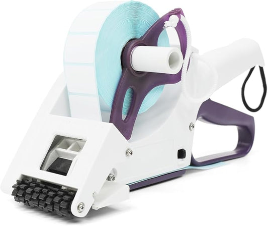 ZONEPACK Manual Label Applicator Round Bottle Labeling Machine Hand-held Square Round Labeller Flat Curved Surface Label Dispenser
