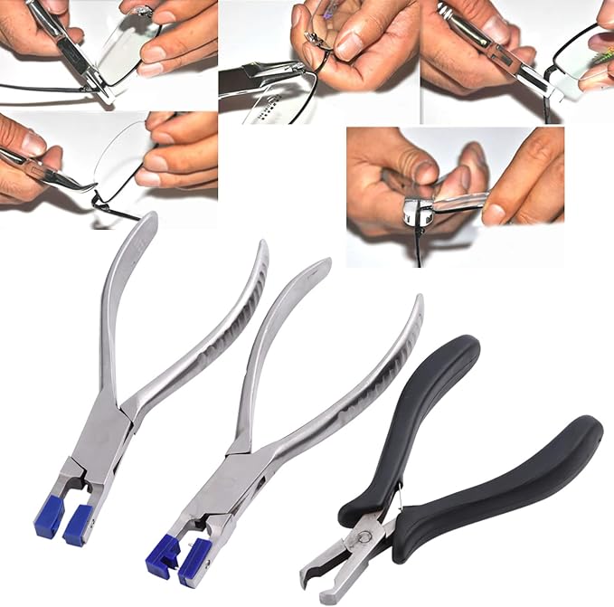 Glasses Pliers Kit Professional Eyeglass Repair Set, Rimless Eyeglasses Repair Kit, Rimless Eyeglasses Plier