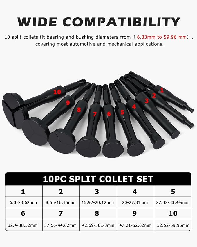 DAYUAN Blind Hole Collet Bearing Puller Set,16 pcs Inner Bearing Extractor Kit with Slide Hammer Insert Bearing Removal Tool