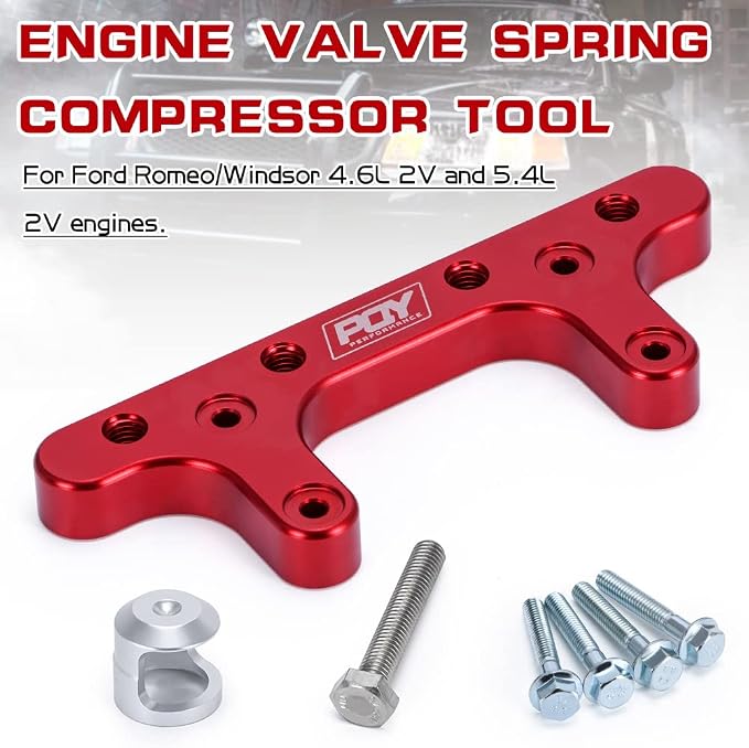 Engine Valve Spring Compressor Tool Compatible with Ford Mustang GT F150 4.6L 5.4L 2V Romeo Windsor Lincoln Mercury Red