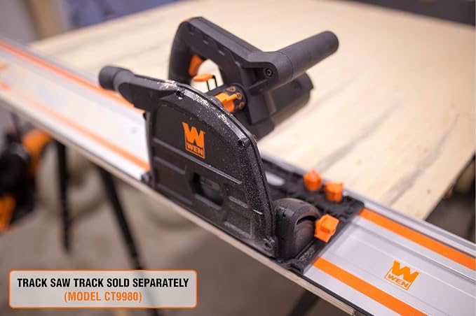 WEN Plunge Cut Circular Saw Bundle with 100-Inch Track Saw Guide Rail and Adapters
