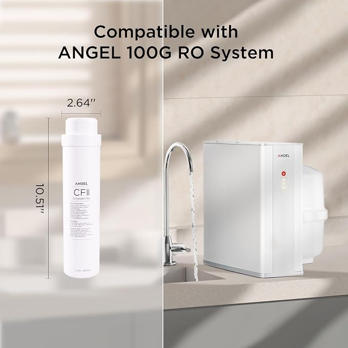 ANGEL X1 Series CFII Replacement Filter Cartridge 1-Pack, for X1, X1Pro, W-J3781-ROC15, W-J3680-ROB15, RO Systems, Removes Dirt, Rust & Sediment, Long-Lasting 6–12 Month Lifespan